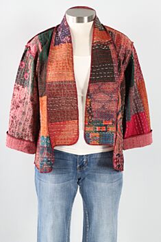Reversible Kantha Kimono Jacket - Multi Color #10