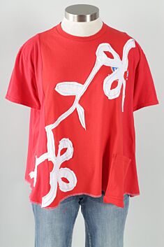 Blossom Branch Tee - Red & White #1