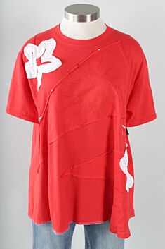 Two Blossom Tee - Red & White #1
