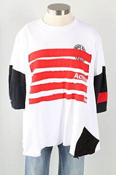 Long Sleeve Stripe Tee - White & Red #3