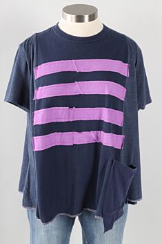 Short Sleeve Stripe Tee - Blue & Purple #2