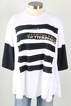 Long Sleeve Stripe Tee - Black & White #4