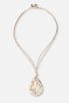 Swirl Teardrop Necklace - Ivory