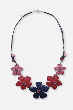 Floria Flower Necklace - Pink & Red