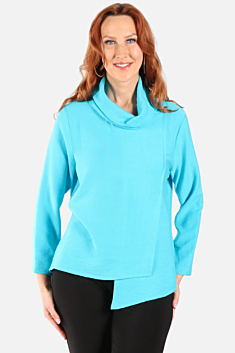 Cowl Neck Top - Turquoise