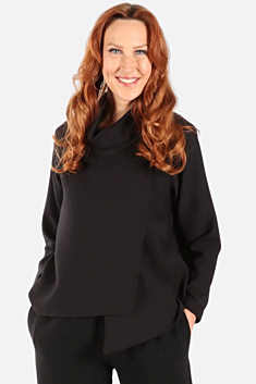 Cowl Neck Top - Black