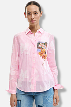 Striped Postcard Shirt - Rosa