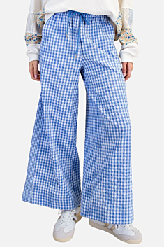 Seersucker Pant - Peri Blue