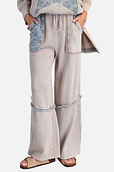 Star Patch Terry Pants - Light Ash