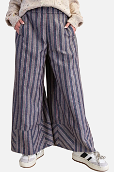 Yarn Dye Stripe Pant - Navy