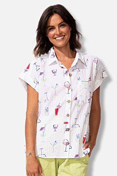 Short Sleeve Button Down - White
