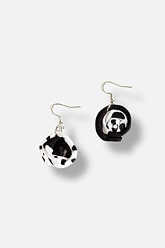 Millefiori Earrings - Black & White