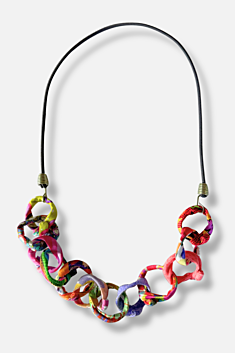 Small Chain Bungee Necklace - Purple Multi #2