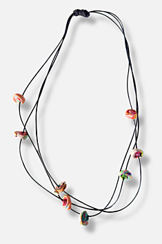 Birds on a Wire Necklace - Peach