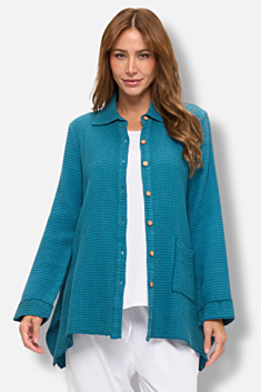 Waffle Shirt Tunic - Ocean
