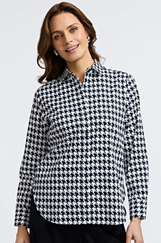 Meghan Shirt - Classic Houndstooth