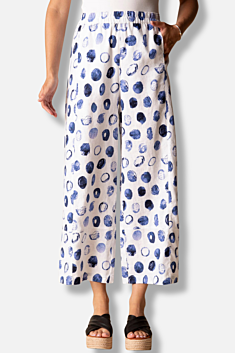 Seamed Crop Pant - White Dots