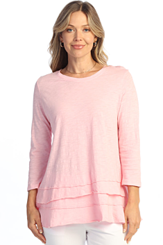 Ruffle Layered Tunic Top - Candy Pink