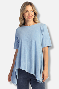 Asymmetric Hem Top - Cornflower