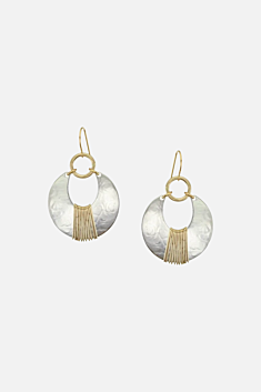 Wrapped Horseshoe Earring - Brass & Silver 