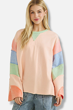 Horizon Colorblock Top - Peach
