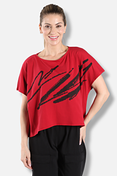 Sumi Brush Top - Red