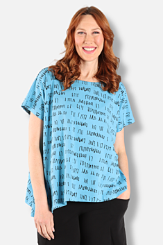 Ashley Top - Caribe Script Print
