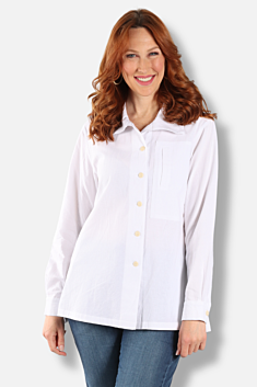 Hi Collar Shirt Plus - White