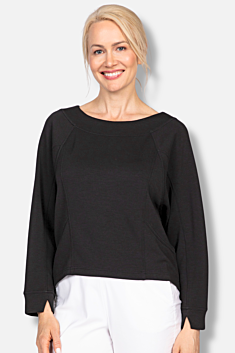 Border Stitch Pullover - Black