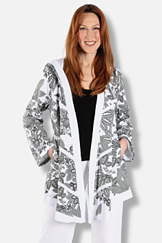 Hooded Cardigan - White
