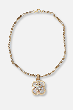 Pave Pendant Necklace - Gold
