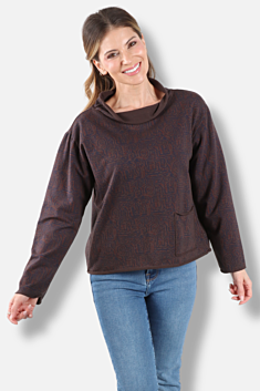 Relax Yoga Top Plus - Dark Chocolate Odyssey Print