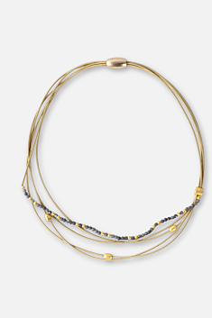 Multi Strand Beaded Necklace - Sapphire 