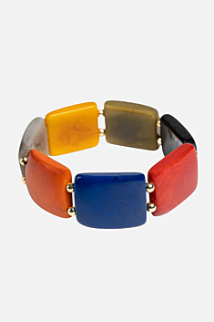 Gianna Bracelet - Mustard Yellow & Royal Blue