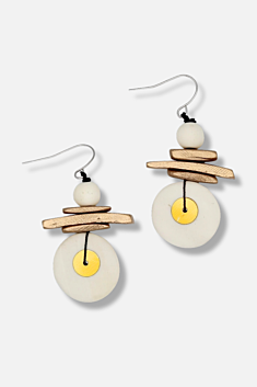 Assuta Drop Earring - White & Gold