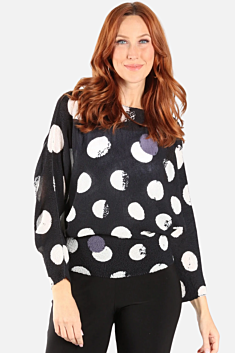 Dot Stretch Top - Black & White