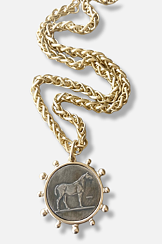 Horse Coin Necklace - Gold