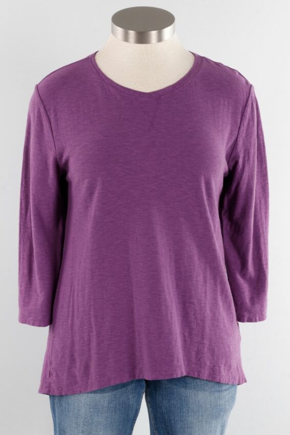 3/4 Boxy Top - Damson