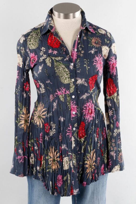 Button Down Tunic - Indigo Sea
