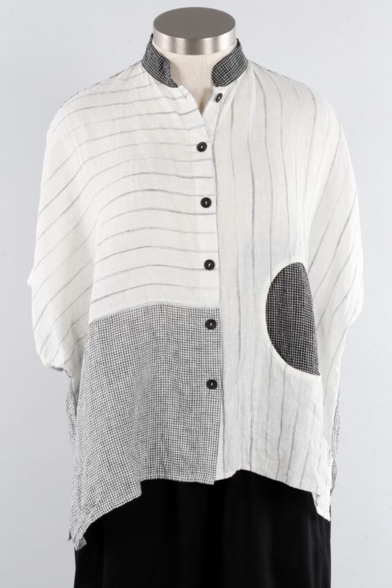 Blocked Button Down - Black & White