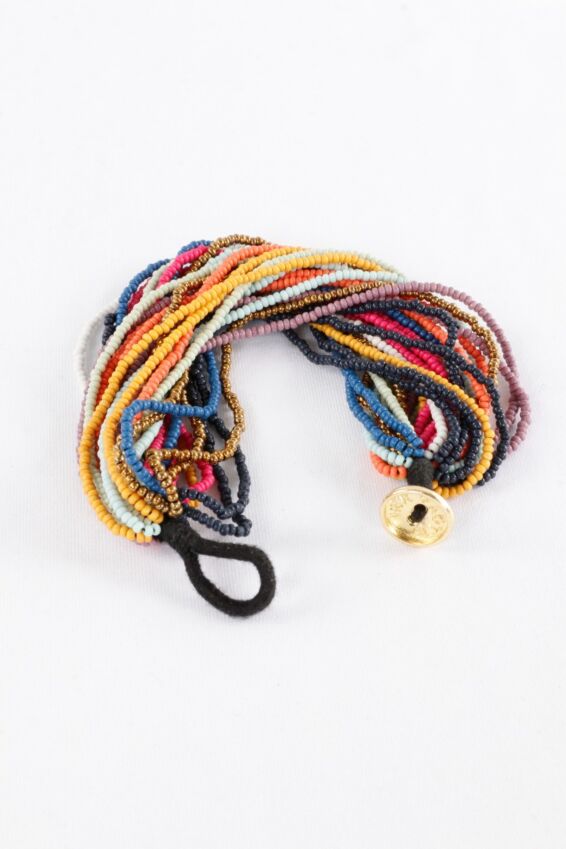 Multi Layer Seed Bead Bracelet - Multi Stripe