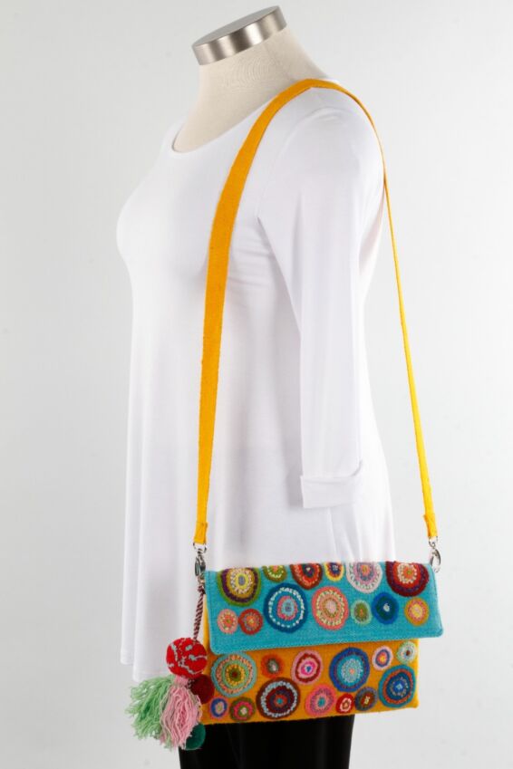 Embroidered Wool Handbag - Cosmo
