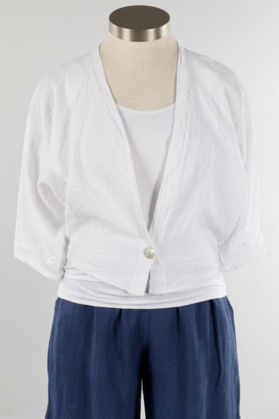 Single Button Jacket - White