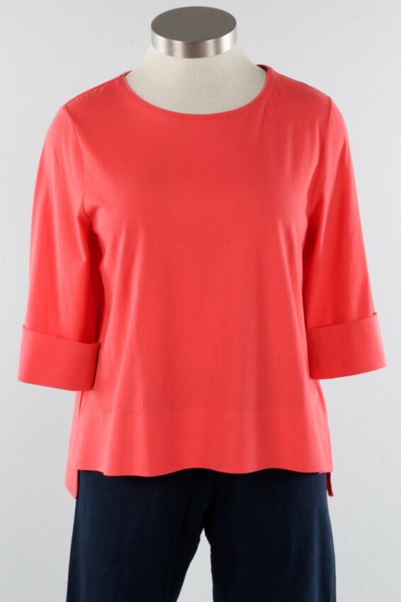 Deep Hem Tee - Hibiscus