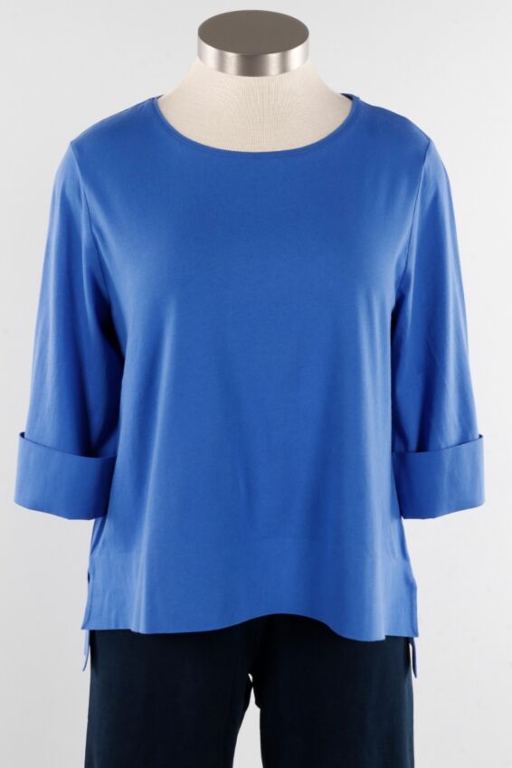 Deep Hem Tee - Sapphire