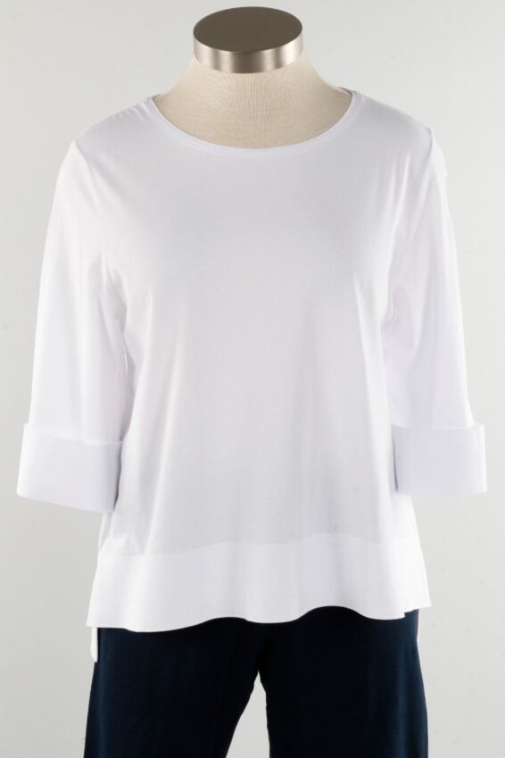 Deep Hem Tee - White