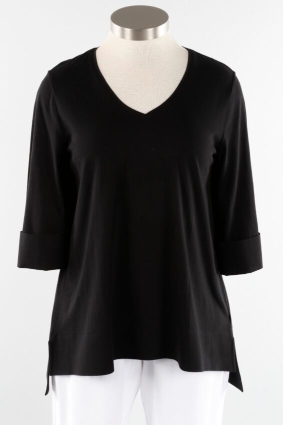 Deep Hem Tunic - Black