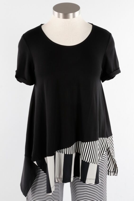 Trapeze Top - Black Stripe