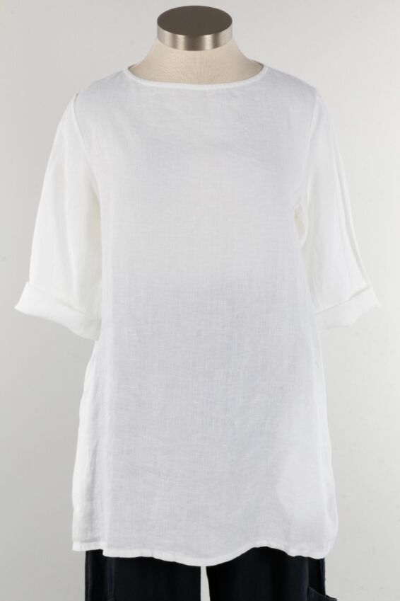 Twyla Tunic - White Light Linen