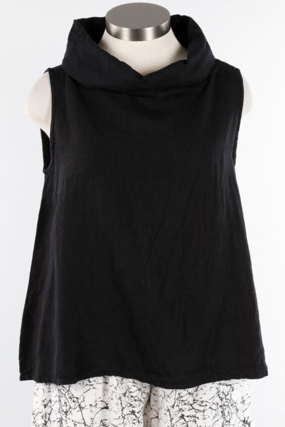 Etta Tank - Black Light Linen